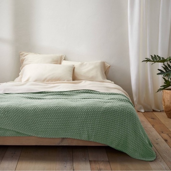 Casaluna Bedding Casaluna Chunky Knit Blanket Sage Green Poshmark